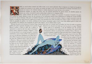 Text a nahá postava, modrá barva. od Georges Barbier