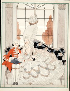 Vévodkyně, c. 1930 (akvarel na papíře) od Georges Barbier