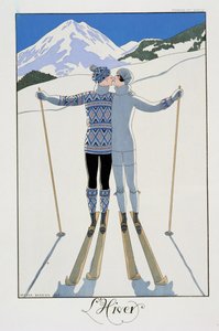 Winter: Lovers in the Snow, módní deska z „Francie 20. století“ od Georges Barbier