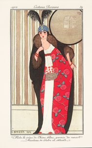 Dámská módní deska od Journal des Dames et des Modes od Georges Barbier