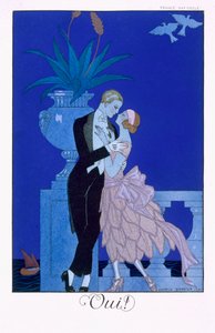 Ano! 1921 (barevné lito) od Georges Barbier