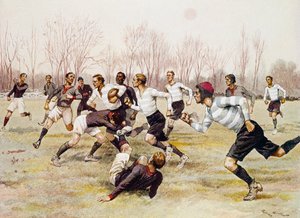 Football (Rugby), mistrovský zápas v Parc de Saint Cloud, sportovní kalendář, únor od Georges Bertin Scott