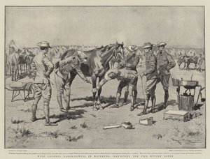 S plukovníkem Baden-Powellem v Mafekingu, inspekci linií nemocných koní