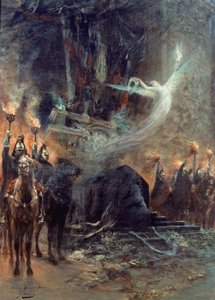 Pohřeb Victora Huga: vigilie pod vítězným obloukem, 1885.