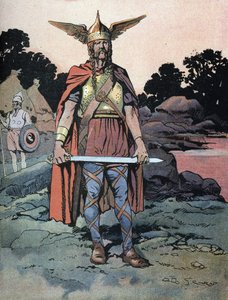 Portrét Vercingetorixe (asi 80-kolem 46 př.nl), válečníka a galského vůdce kmene Arvernes od Georges Conrad