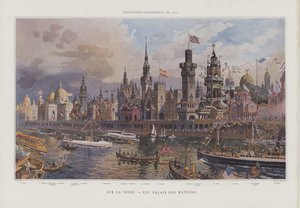 Pavilony cizích národů na březích Seiny na výstavě Universelle 1900, Paříž