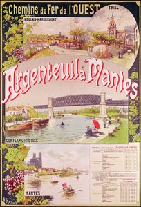 Plakát inzerující trať západní železnice z Argenteuil do Mantes