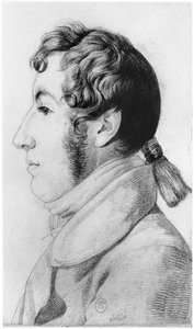 Idiot, ilustrace z nepublikovaného pojednání Jean Etienne Dominique Esquirol (1772-1840) o šílencích z blázince Salpetriere, kolem roku 1818