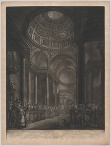Pohled do nitra St. Stephens Walbrook, zhotoveno z kresby v Jeho Veličenstva ..., ca. 1767. od Georges François Blondel