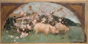 Náčrt jídelny v pařížském Hôtel de Ville: La viande de porc od Georges Jules Bertrand