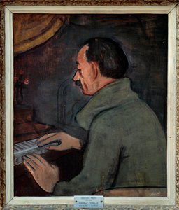 Portrét Maurice Utrillo (1883-1955), francouzského malíře. Obraz Georgese Karse (1882-1955), 20. století. Olej na plátně. Rozměr: 0,56 x 0,47 m. Lyon. Muzeum výtvarných umění. Opatrně! Použití tohoto díla může být podmíněno žádostí o autorizaci nebo přidán od Georges Kars