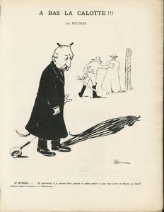 Ilustrace Georgese Meuniera (1869-1934) v Le Panache, royalistický časopis illustrée, 20.1.2004 - Royalismus, náboženství Víra - Combes Emile, Ďábel - Animalization od Georges Meunier