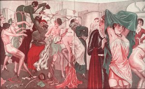 Kuvitus "Le Sourire" (väri litho)