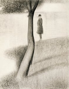 Muž stojící vedle stromu; studium na La Grande Jatte od Georges Pierre Seurat
