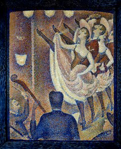 Studium pro chahut Danceuses de chahut, tanec skandál, taneční forma, která se objevila ve stejné době jako francouzský kankán, kolem roku 1830 v Montparnasse. Obraz Georgese Seurata (1859-1891) 1889 Buffalo. Galerie umění Albright Knox – studie pro Le Cha od Georges Pierre Seurat