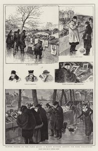 Zimní scény na Paris Quais, šťastný loviště pro sběratele knih od Georges Redon