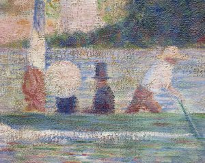 Koupající se v Asnieres, 1884 detail z 2136 od Georges Seurat