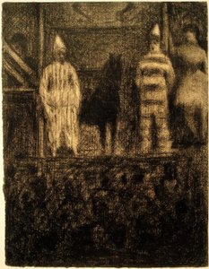 Klauni a poníci (Une Parade) (Klauni a poník / A Parade) od Georges Seurat