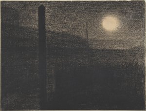 Courbevoie: továrny za měsíčního svitu od Georges Seurat