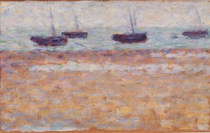 Čtyři lodě v Grandcamp od Georges Seurat