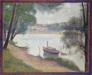 Šedé počasí, Grande Jatte. Asi 1886-88 od Georges Seurat
