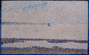 La Plage, loď na Gravelines (Strand bei Gravelines) od Georges Seurat