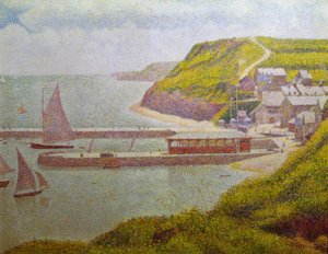 Porten-Bessin, vnější přístav, příliv (Calvados) od Georges Seurat