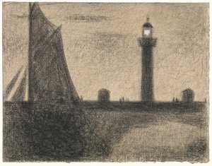 Maják v Honfleur od Georges Seurat