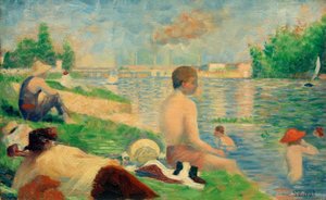 Plavání, Asnières (Badeplatz Asnières / Finale Studie) od Georges Seurat