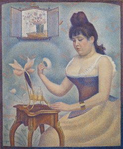 Mladá žena, která se pudruje, c.1888-90 od Georges Seurat