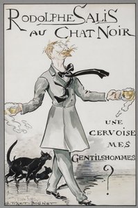 Rodolphe Salis s černou kočkou, c. 1890. od Georges Tiret Bognet