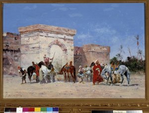 Untitled The break má zdroj oázy v poušti. Obraz od Georgese Washingtona (1827-1910) Povinná zmínka: Collection foundation needs de Provence, Marseille