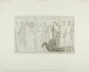 Pastýřský život svaté Geneviève (pravý panel) od Georges William Thornley