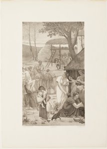 Pastýřský život svaté Geneviève (pravý panel) od Georges William Thornley