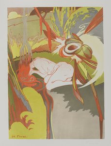 La Source du Mal, 1894 (barevné lito na tkaném papíře)