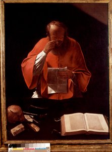 Znázornění svatého Jeronýma při čtení Obraz od Georgese de la Tour od Georges de La Tour