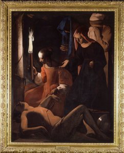 Svatý Šebestián léčí svatá Irene. (Sv. Sebastián něžný sv. Irenou) Obraz Georgese De La Tour (1593-1652) od Georges de La Tour