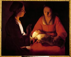 The New Born Child (The New Born Child). Obraz od Georgese De La Tour (1593-1652)