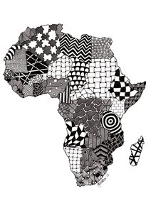 Afrika, 2015 (tuš na bristolové desce)