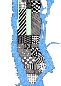 Manhattan, 2015 (tuš na bristolové desce)