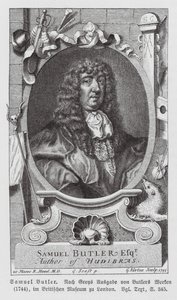 Samuel Butler, anglický básník (rytina) od Gerard (after) Soest