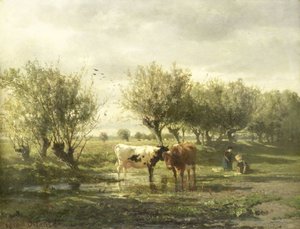 Krávy u rybníka od Gerard Bilders (signed by artist)