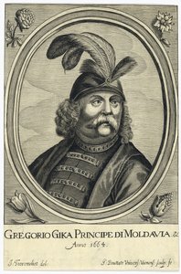 Grigore I Ghica (Ghika) (1628-1675), princ z Valašska par Bouttats, Gerard (asi 1630-po 1668). Mědirytina, ca 1664, soukromá sbírka od Gerard Bouttats