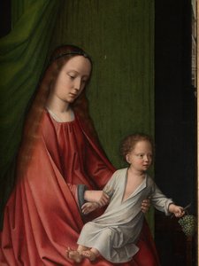 Detail vnějšího panelu Křest Krista, cca 1502-08 (olej na panelu) od Gerard David