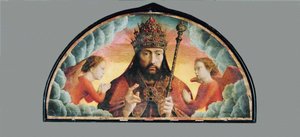 Dieu Pere benissant - Bůh Otec dává svůj ... od Gerard David