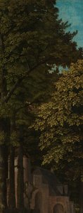 Pohled do lesa, vnější levé křídlo triptychu od Gerard David