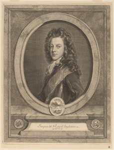 James III, princ z Walesu od Gerard Edelinck after François de Troy