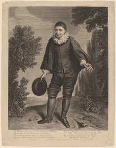 Raimond Poisson jako Crispin od Gerard Edelinck after Theodor Netscher