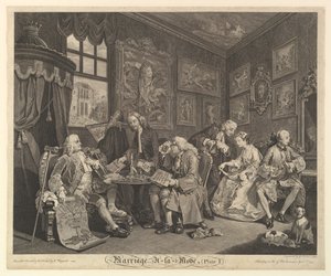 Manželství A-la-Mode, deska I, 1. dubna 1745.