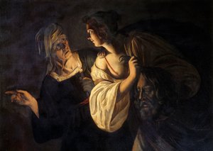 Judita s hlavou Holoferna (olej na plátně)